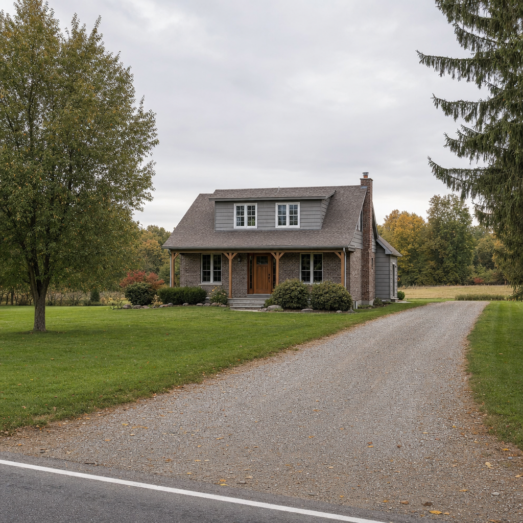 A calm single-family home exterior on a quiet West Town street, representing the household size and daily water use that decides how often a septic tank needs pumping